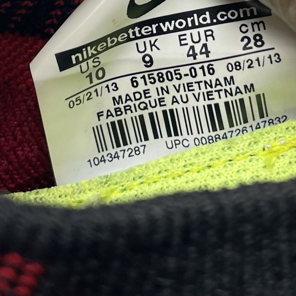 Nike‎ Sneakers Mens 11.5 Free Flyknit 5.0 615805-016 Red Athletic Running Shoes - Picture 8 of 10